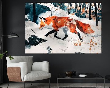 Elegante vos in winterlandschap van Imperial Art House