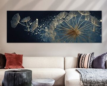 Floating seed fluff in close-up panorama by Digitale Schilderijen
