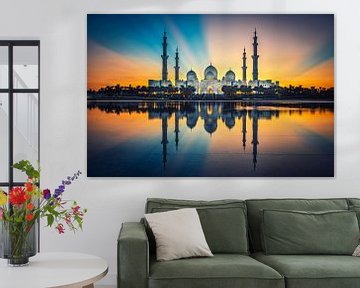 Sheikh-Zayed-Moschee in Abu Dhabi bei Sonnenuntergang. von Ron van der Stappen