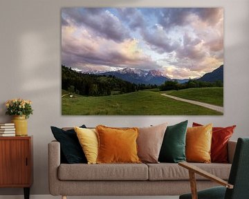Atmospheric sunset in Farchant by Teresa Bauer