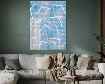 Modern abstract light blue and white by Dina Dankers