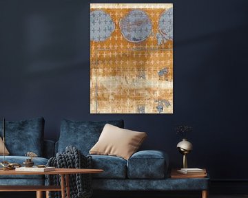 Abstracte vormen in oker en grijs van Dina Dankers