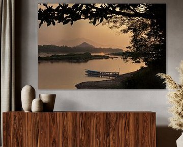 Zonsondergang over de Mekong River van Chasing Light
