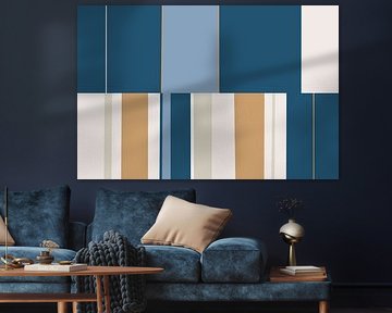 Mosaïque bleue H1 | Colorblocking géométrique