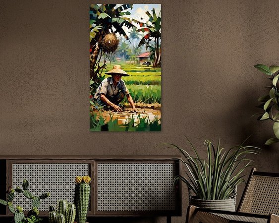Voorbeeld van het werk in een kamer