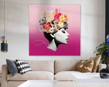 Flower art collage van Miranda Coops