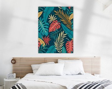 Crépuscule tropical : Motif abstrait de feuillage