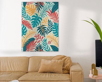 Motif vibrant de feuillage tropical