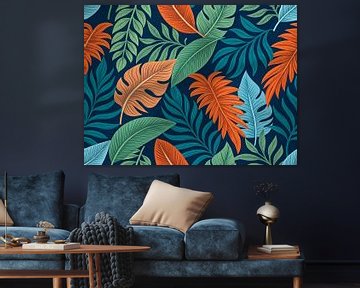 Tropisch gebladerte droom: Weelderig botanisch patroon van Artistic