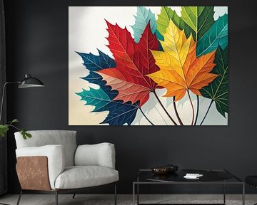 Symphonie automnale : Feuilles d'érable superposées