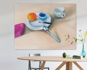 Plate of orange - still life by QEIMOY