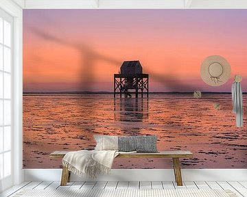 Panorama eines Sonnenuntergangs auf Engelsmanplaat