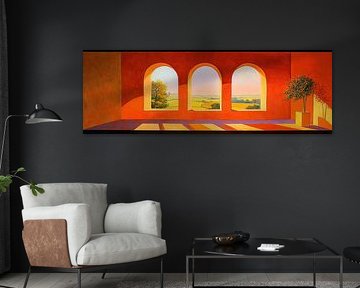 Vues du paysage | Arches et arbres sur Peintures accrocheuses
