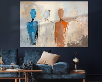 Abstracte Mensen Kleuren van Kunst Kriebels