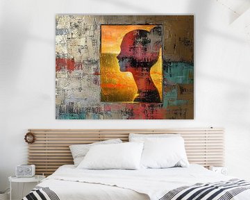 Vrouw Silhouet | Abstract Vrouw met Kleuren van Kunst Kriebels