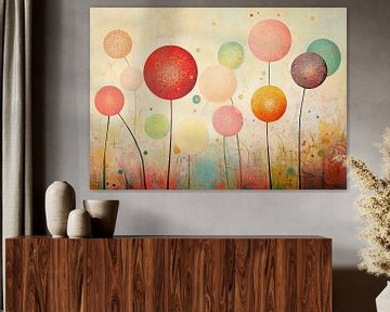 Bloemvormen | Gekleurde Bollen op Canvas van De Mooiste Kunst