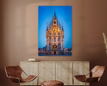 Stadhuis van Gouda in Avondlicht