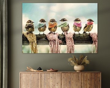 Schattige vogels met kleurrijke sjaals van Art & Soul Creations