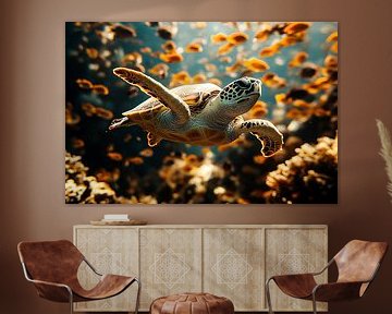 Schildpad in onderwaterwereld van Art & Soul Creations