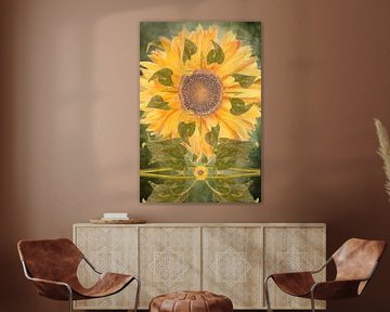 Art-Nouveau muur-kunst De Zonnebloem van ArtWorks Saranda in 't Veld