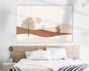 Rustig landschap met neutrale kleuren van Art & Soul Creations