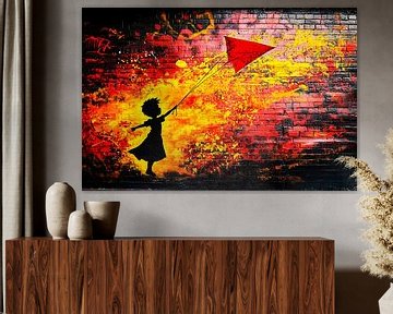 Kind met rode vlieger van Imperial Art House