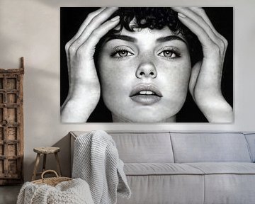 Regard intense d'une jeune femme sur Frank Heinz