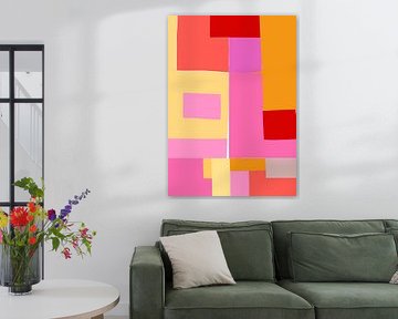 Mosaic Brights 2 | Color Blocking | Rose, Magenta, Rouge, Jaune