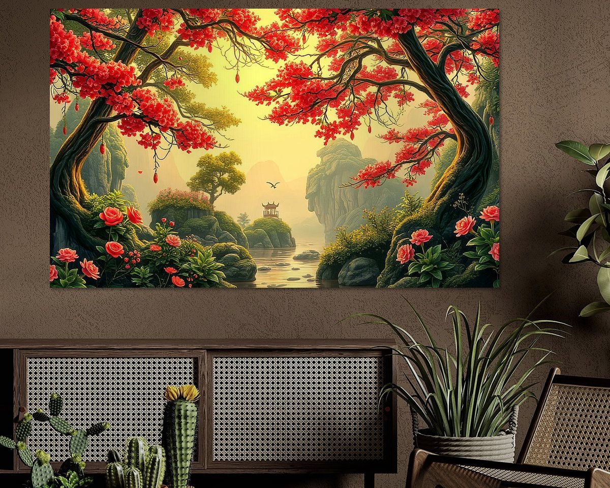 Voorbeeld van het werk in een kamer
