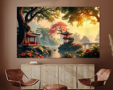oosterse kunst landschap en tuin