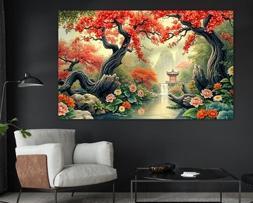 oosterse kunst landschap en tuin