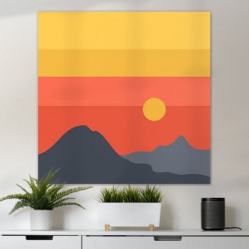 Gelaagde zonsondergang Horizon - Minimal Landschapskunst