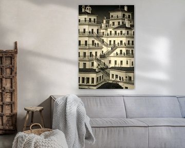 représentation graphique de maisons et d'escaliers sur Egon Zitter