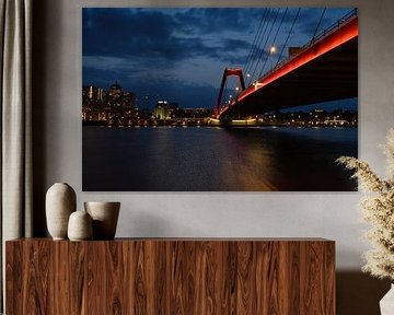Willemsbrug Rotterdam in de nacht van Arjan van der Veer