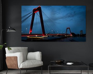 Willemsbrug Rotterdam in de nacht van Arjan van der Veer