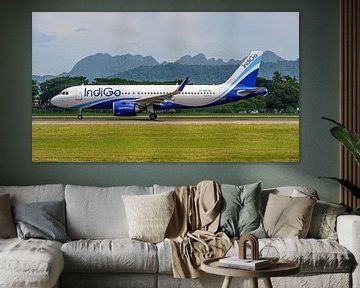 Indigo Airbus A320neo passagiersvliegtuig. van Jaap van den Berg