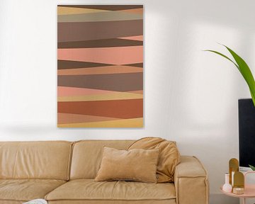 Strepen in taupe, terra, roze van Dina Dankers
