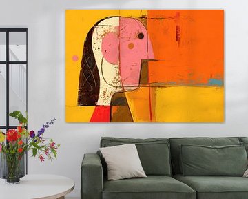 Abstract Portret | Echoes of Abstract Visage van ARTEO Schilderijen