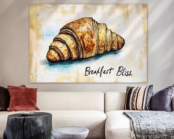Watercolour croissant with text by Art & Soul Creations