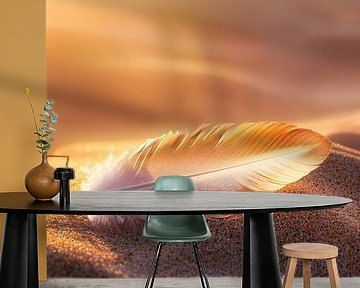 Zacht veertje op zand