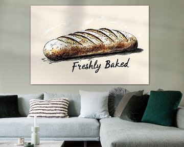 Freshly baked bread illustration by Art & Soul Creations