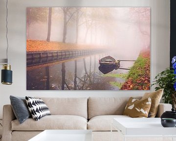 Herbst-Boot im Nebel von Chris Snoek