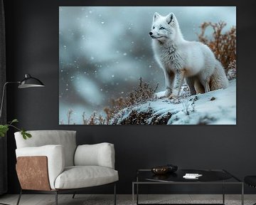 Poolvos in een winters landschap van Imperial Art House