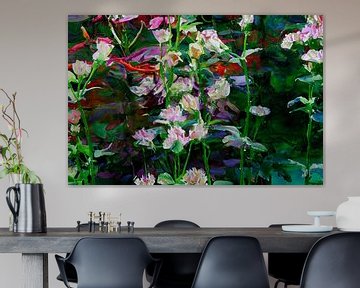 Astrantia major ou nœud de Zélande comme œuvre d'art impressionniste sur Patricia Hofmeester