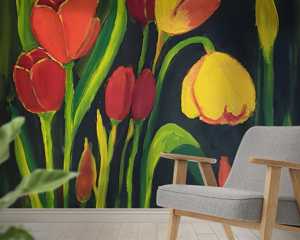 Voorbeeld van het werk in een kamer