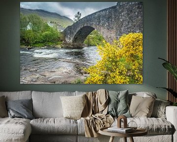Oude brug over de rivier de Orchy, Bridge of Orchy van Christian Müringer