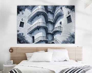 graphique architectural représentant des escaliers sur Egon Zitter