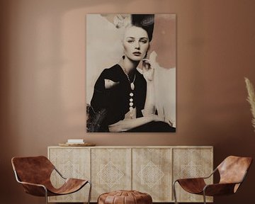 Contemporary art portret in collage stijl van Carla Van Iersel