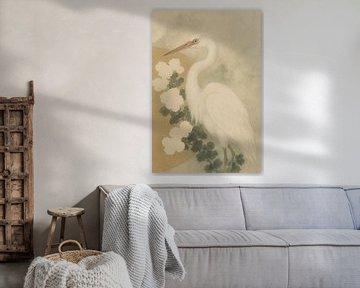 Witte Reiger in Sereen Japans Landschap van But First Framing