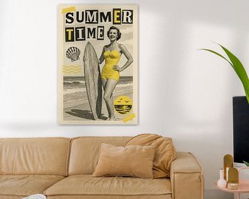 Zonnige Retro Zomerdag – Vintage Collage met Surfvibes van But First Framing